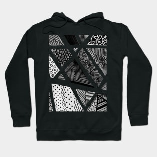 Geometric doodles - black and white Hoodie